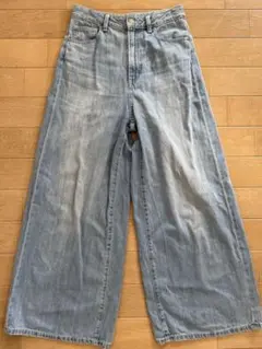 GU ライトブルーワイデニム レディース