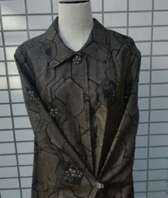 着物リメイク泥大島紬紬 マルキ生地よりリバ―シブルコ―ト正絹♡ 着物リメイク泥大島紬紬 マルキ生地よりリバ―シブルコ―ト正絹♡