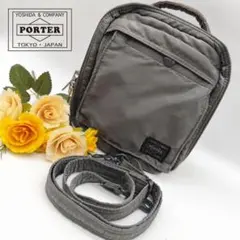 の*飴様 美品 PORTER タンカー ショルダーバッグ シルバーグレー