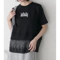 forksy. フォルクシー　レディース　半袖　Tシャツ　レース　黒　トップスのサムネイル