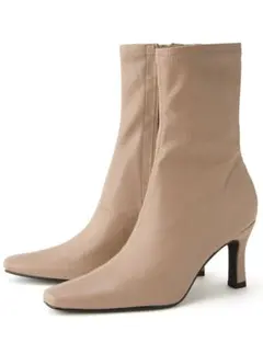 ストレッチスクエアトゥショートブーツ