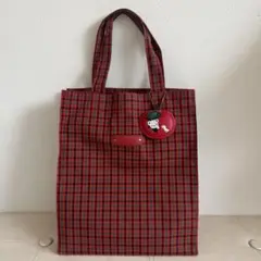 ファミリア♡チェック柄トートバッグ チャーム付き