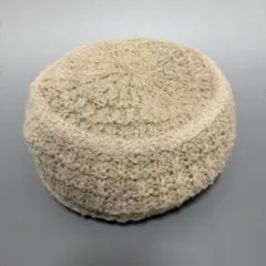 ベレー帽 ニット ベージュ ふんわり ボア風 レディース 秋冬 帽子