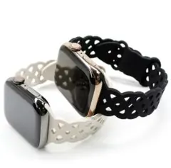 【2本セット】Apple watch ベルト シリコン ラバー レース