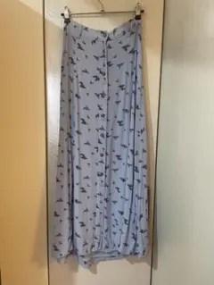 花柄 ロングスカート ライトブルーのサムネイル