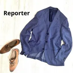 【美品】Reporter✨テーラードジャケット ブルー 薄手 春夏秋