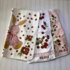 PINK HOUSEピンクハウス ギンガムウサギ タオルハンカチ ピンク色