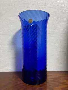 新品 津軽びいどろ 花瓶 ブルー 金彩 ガラス製 - メルカリ