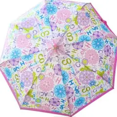 未使用タグ付き COACH コーチ ロゴ 総柄 折りたたみ傘 ピンク