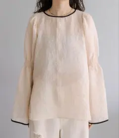 mystic 配色パイピングブラウス