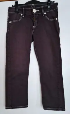 Lee CROLLA クロップド丈ストレッチデニムパンツ 濃茶 Mのサムネイル