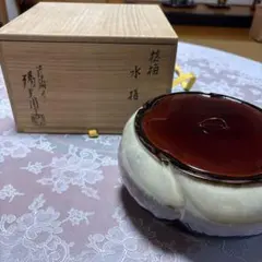 ▪️水指▪️淡海ぜぜ 陽炎園（かげろうえん）造 捻梅（ねじうめ） 共箱付きのサムネイル
