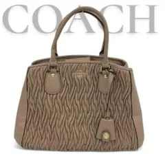 COACH コーチ 鞄 ギャザー レザー ハンドバッグ F35910
