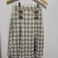 axes femme kawaii 茶色チェック柄プリーツスカート チャイナ風
