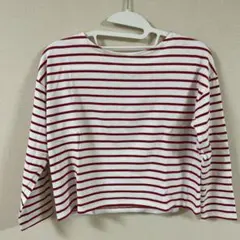 earth music&ecology ストライプ七分袖トップスMサイズ