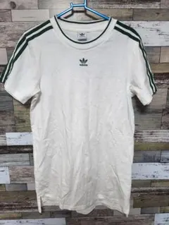 adidas ホワイト Tシャツ ストライプ