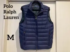 ポロ ラルフローレン パッカブル　ダウンベスト ネイビー　裏地チェック柄　M