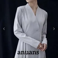 新品未使用タグ付】 anuansピンタックデザインワンピ ピスタチオ