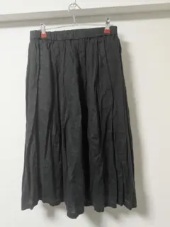 237.無印良品　フレンチリネン　ギャザースカート　麻　サイズLのサムネイル