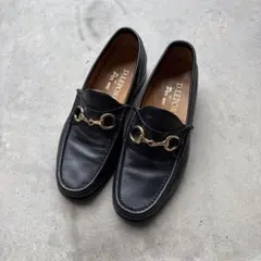 D. LEPORI ブラックレザー ローファー