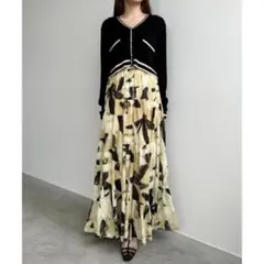 タグ付き！COCODEAL♡大花プリントランダムティアードスカート