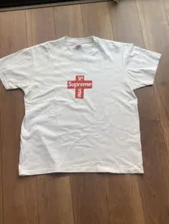 Supreme クロスロゴ Tシャツ Mサイズ ホワイト