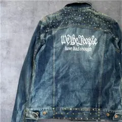 【土日限定】00s y2k スタッズ ダメージ デニム　ジャケット
