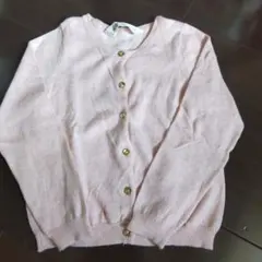 H&M　ピンク ニットカーディガン ゴールドボタン