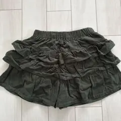 フリル付きオリーブ色スカート 130cm