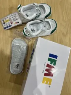 イフミー　 上履き ホワイト/グリーン