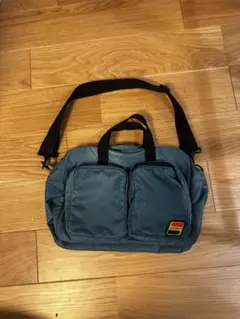 STUSSY ダブルポケット メッセンジャー・ショルダーバッグ グリーン