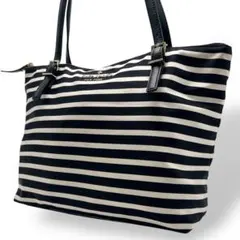 良品 ケイトスペード トートバッグ ストライプ A4収納 大容量 肩掛け