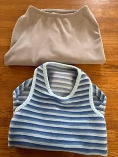 犬服セット 青と白のストライプとグレー