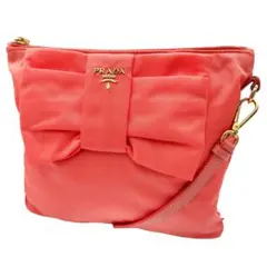 PRADA プラダ ナイロン リボン ショルダーバッグ ピンク ゴールド金具