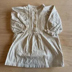 après les cours ストライプ フリル袖 シャツ 80