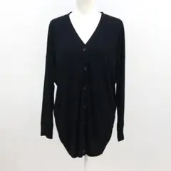 エルーラ Elura Vネック カーディガン ブラック L 羽織り 洗える
