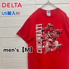 ●T468【US輸入】DELTA Tシャツ レッド系 men's【M】