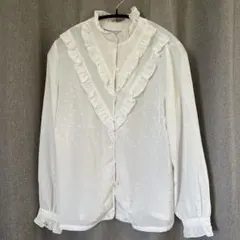 ブラウス 白ブラウス 春 夏 柄 ペイズリー柄