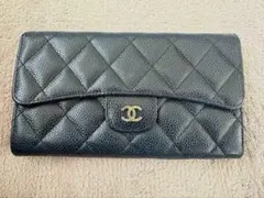 CHANEL マトラッセ長財布 ブラック ゴールド金具 31377684 - メルカリ