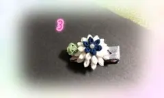 初節句に♡お花1つと水引あわじ玉付き③ つまみ細工1〜2歳用ヘアクリップ♡