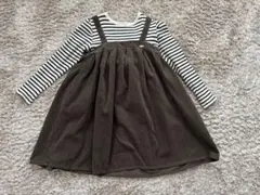 130サイズ＊petitmain＊背面リボンドッキングワンピース