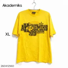 ★美品★Akademiks アカデミクス Tシャツ XL イエロー バックロゴ入のサムネイル