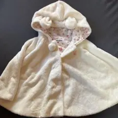 ミキハウス ベビーポンチョ ホワイト　70〜90