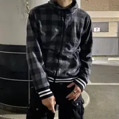 00s archive Y2K ブロックチェック ジップパーカー KA71