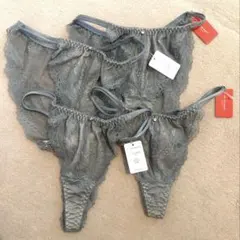 【新品未使用】グレーショーツ　ノーマル2枚+Tバック2枚セット