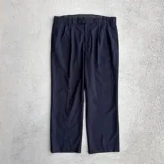 上質◎ラルフローレン 古着 レーヨン混ワイドスラックス ネイビー W36 L34のサムネイル