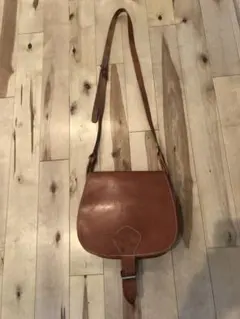 ブラウンレザー ビンテージショルダーバッグ