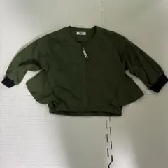 オリーブグリーン ジッパー付きジャケット