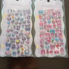 ぷにぷにシール 3D 2セット かわいい キュート ユニコーン・アイスクリーム