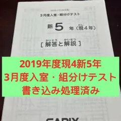 ⑲p サピックス　SAPIX 現4年新5年　3月度新学年入室・組分けテスト